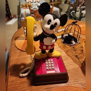 Mickey Mouse Vintage Telephone with Yellow Handset
